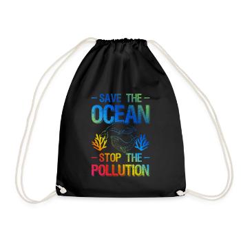 Save the Ocean Stop Protection - Drawstring Bag - black - Front