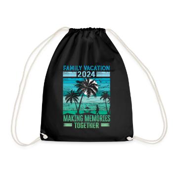 Des vacances en famille pour créer des souvenirs - Sac de sport léger - noir - Devant