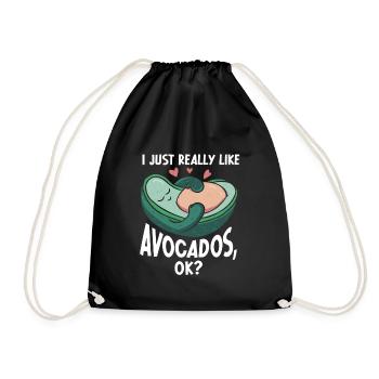 Avocado I like avocados - Drawstring Bag - black - Front