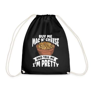 Mac And Cheese Noodles Gift Pasta - Drawstring Bag - black - Front
