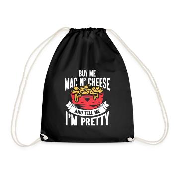 Mac And Cheese Noodles Gift Pasta - Drawstring Bag - black - Front