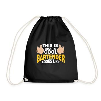Bartender Gift Job Waiter Bartender - Drawstring Bag - black - Front