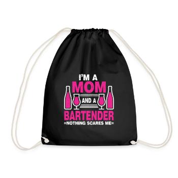 Bartender Gift Job Waiter Bartender - Drawstring Bag - black - Front