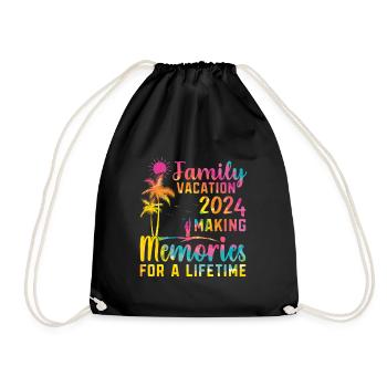 Des vacances en famille pour créer des souvenirs - Sac de sport léger - noir - Devant