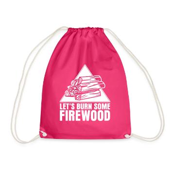Firewood, Firewood, Stove, Fireplace - Drawstring Bag - fuchsia - Front