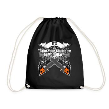Chain Saw Day Chainsaw - Drawstring Bag - black - Front