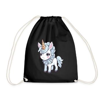 Licorne Bande Dessinée Mignon - Sac de sport léger - noir - Devant