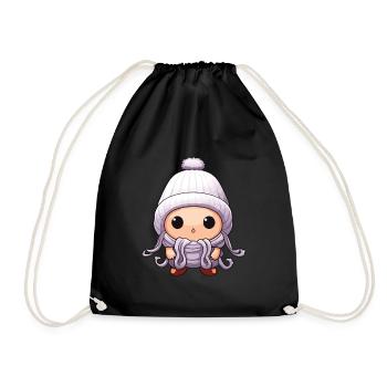 Poulpe d’hiver Octopus Comic Mignon - Sac de sport léger - noir - Devant