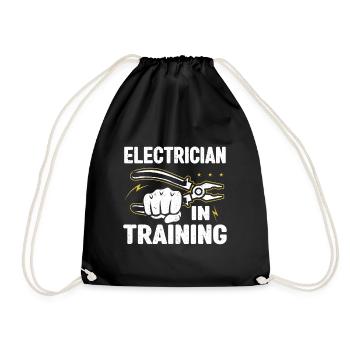 Elektriker Geschenk - Turnbeutel - Schwarz - Vorne