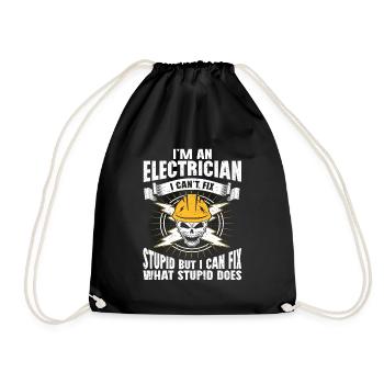 Elektriker Geschenk - Turnbeutel - Schwarz - Vorne