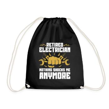 Elektriker Geschenk - Turnbeutel - Schwarz - Vorne