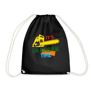 Chainsaw Retro Chain Saw - Drawstring Bag - black - Front