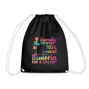 Des vacances en famille pour créer des souvenirs - Sac de sport léger - noir - Devant