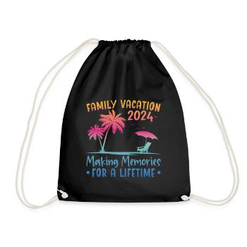 Family Vacation Creating Memories - Drawstring Bag - black - Front