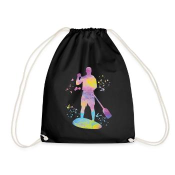 Stand Up Paddling Stand Up Board Sup - Drawstring Bag - black - Front