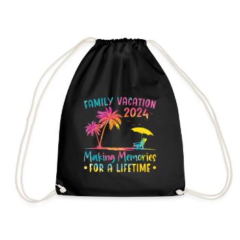 Des vacances en famille pour créer des souvenirs - Sac de sport léger - noir - Devant