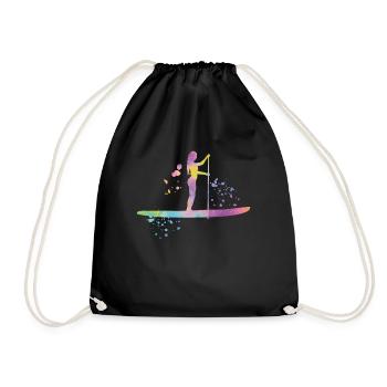 Stand Up Paddling Stand Up Board Sup - Drawstring Bag - black - Front