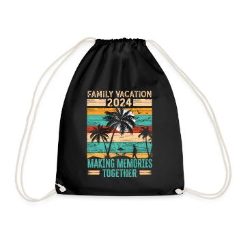 Des vacances en famille pour créer des souvenirs - Sac de sport léger - noir - Devant