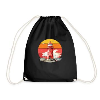 Phare maritime en mer du Nord Mer Baltique - Sac de sport léger - noir - Devant