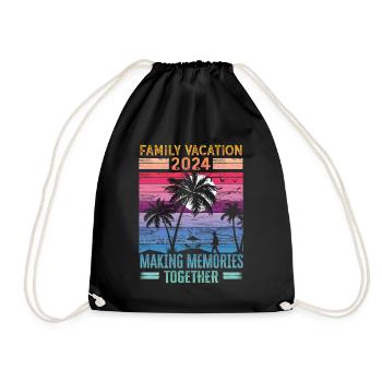 Des vacances en famille pour créer des souvenirs - Sac de sport léger - noir - Devant