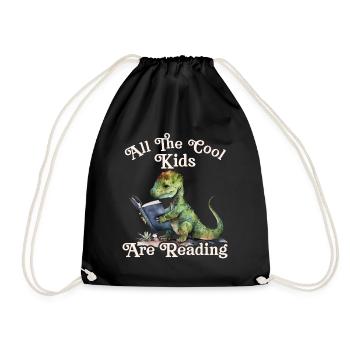 Alle Coolen Kids Lesen DInosaurier - Turnbeutel - Schwarz - Vorne