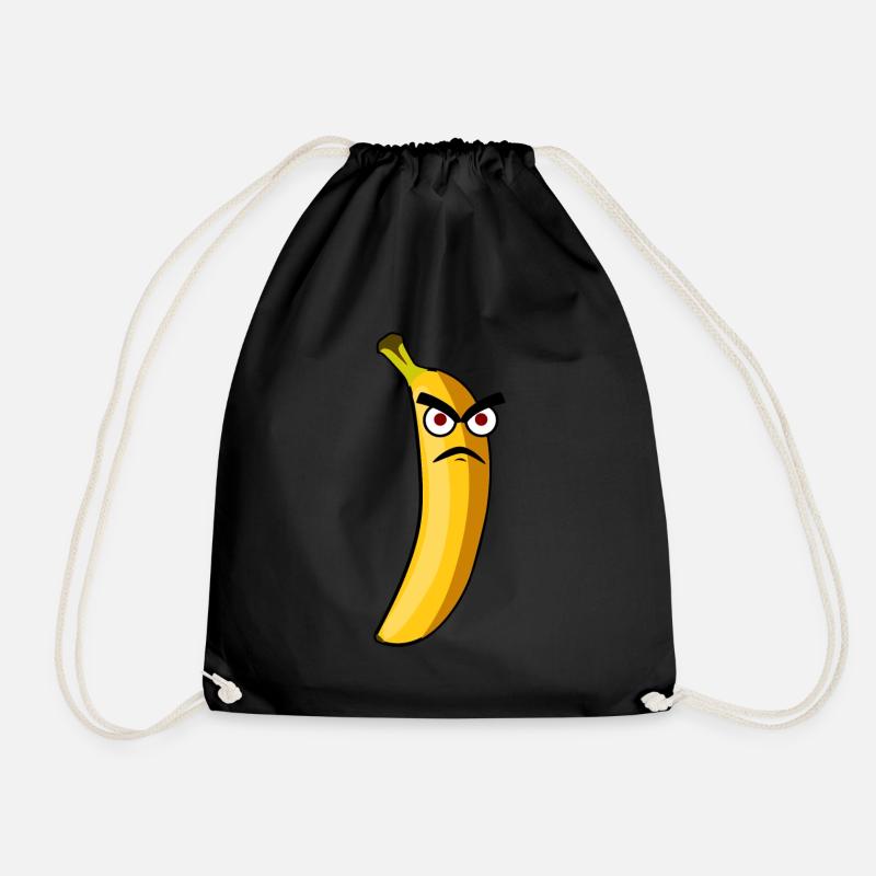 Banana Grumpy Bananas - Drawstring Bag - black