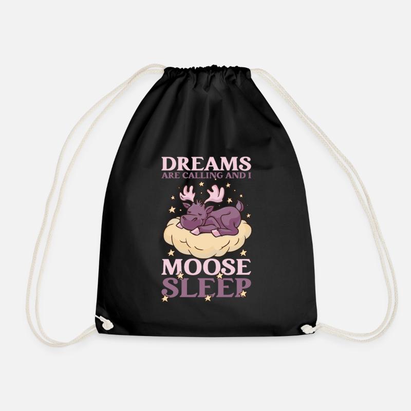 Dreams Are Calling Youth Cute Moose - Turnbeutel - Schwarz