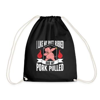 BBQ Pulled Pork Schwein Grill - Drawstring Bag - black - Front