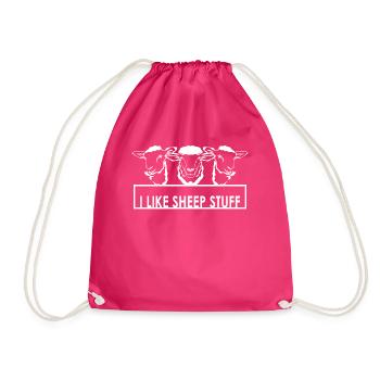 Cheap Stuff Sheep - Drawstring Bag - fuchsia - Front