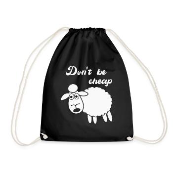 Sheep Shepherd Cheap - Drawstring Bag - black - Front