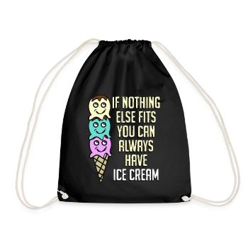 Eat more Ice Cream - Turnbeutel - Schwarz - Vorne
