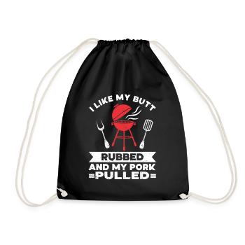 BBQ Pulled Pork Schwein Grill - Drawstring Bag - black - Front