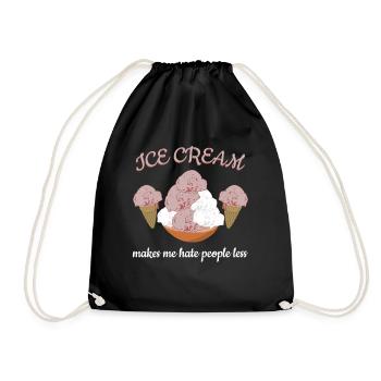 Ice Cream Cup Icecream - Drawstring Bag - black - Front