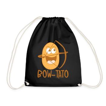 Potato Archery Bow Potatoes - Drawstring Bag - black - Front