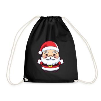 Weihnachtsmann Santa Weihnachten - Turnbeutel - Schwarz - Vorne