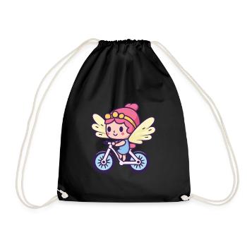 Fée Mignon Vélo Bande Dessinée - Sac de sport léger - noir - Devant