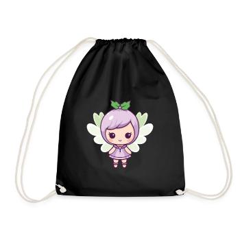 Fairy Comic Cute - Drawstring Bag - black - Front