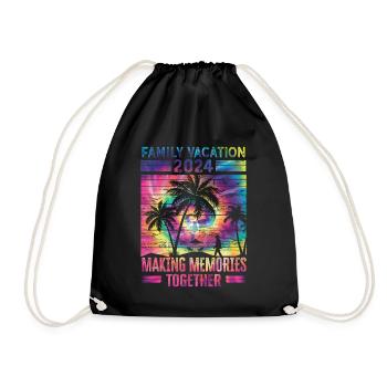 Des vacances en famille pour créer des souvenirs - Sac de sport léger - noir - Devant