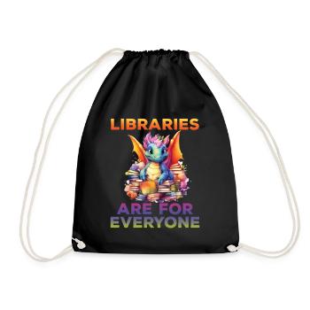 Libraries are for everyone Librarian - Drawstring Bag - black - Front