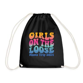 Girls On The Loose Moms Trip 2024 - Drawstring Bag - black - Front