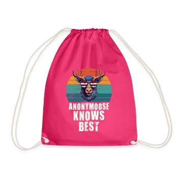 Anonymousoose Knows Best Cool Moose - Drawstring Bag - fuchsia - Front