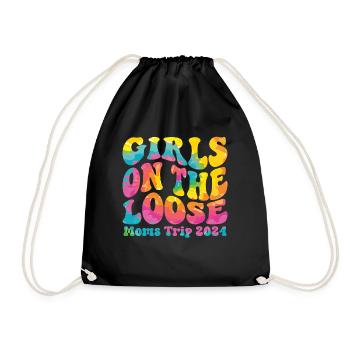 Girls On The Loose Moms Trip 2024 - Drawstring Bag - black - Front