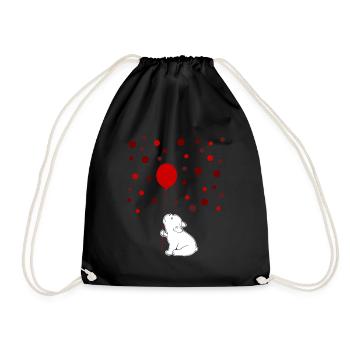 French Bulldog with Balloon - Drawstring Bag - black - Front