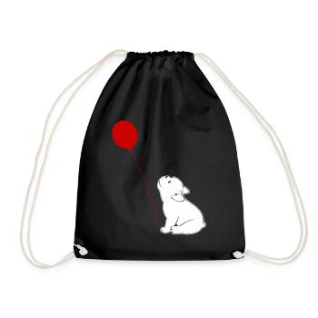 French Bulldog and Balloon - Turnbeutel - Schwarz - Vorne