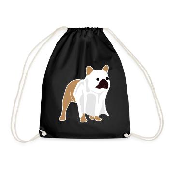 French Bulldog Ghost - Drawstring Bag - black - Front