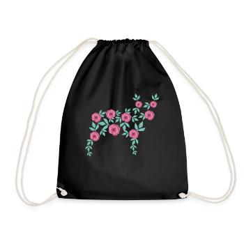 French Bulldog made of Flowers - Drawstring Bag - black - Front