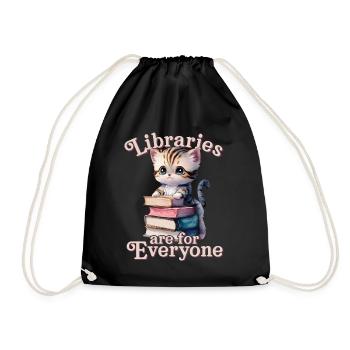 Libraries are for everyone Librarian - Drawstring Bag - black - Front