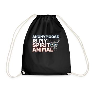 Anonymousoose Is My Spirit Animal Cool Moose - Drawstring Bag - black - Front