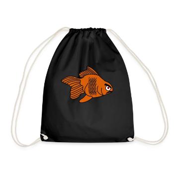 Goldfish Grumpy Gold Fish Goldfishes - Drawstring Bag - black - Front