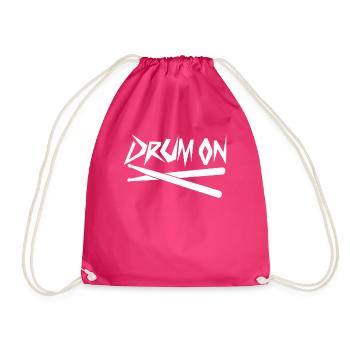 Drums Drum Set Drum Drummer - Drawstring Bag - fuchsia - Front